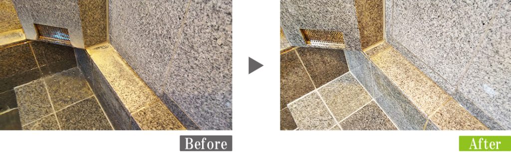 G-Eco工法施工事例　入浴施設石材の洗浄